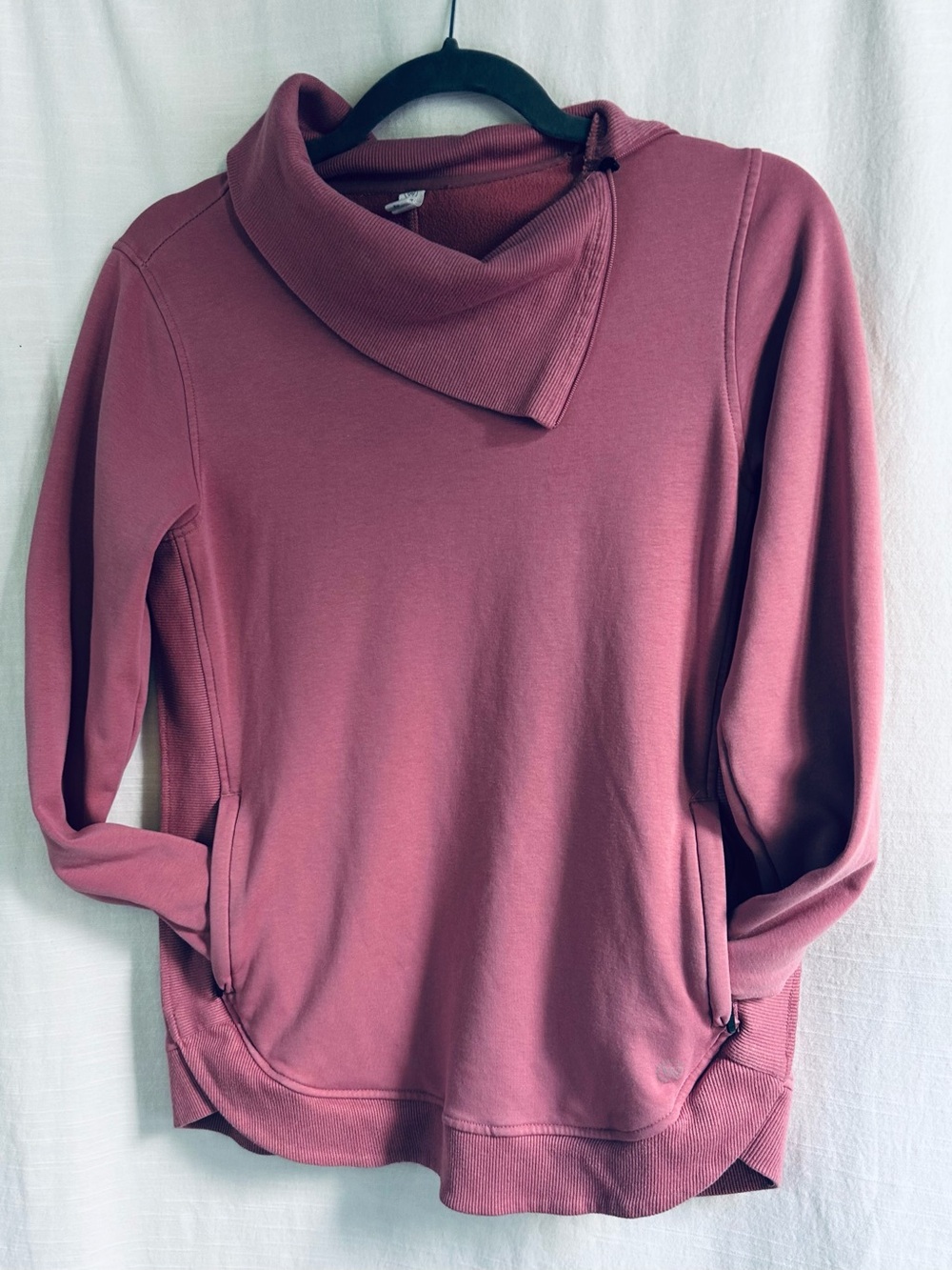 Wander Dusty Rose Cowl Neck Pullover